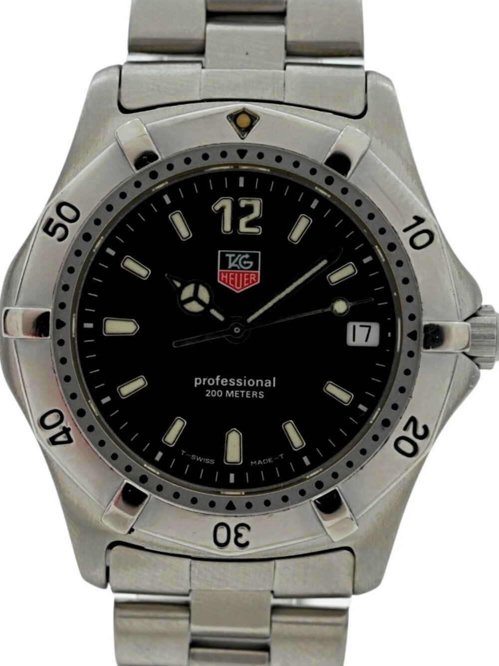 Tag Heuer 38mm Men's Professional 2000 Series Black Dial Watch! Ref: WK1110!